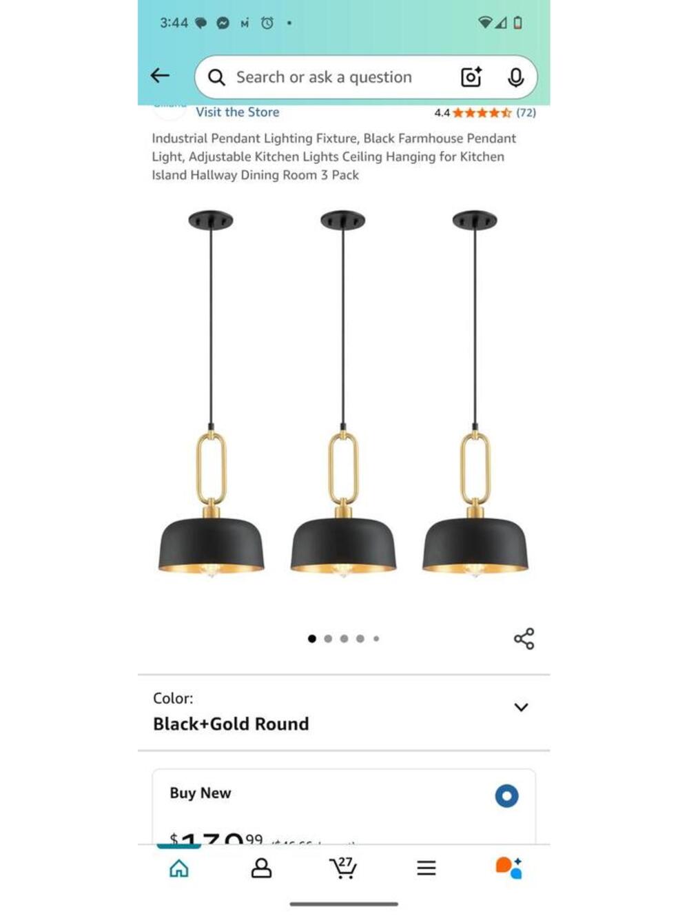 Industrial Pendant Lighting Fixture, Black Farmhouse Pendant Light, Adjustable